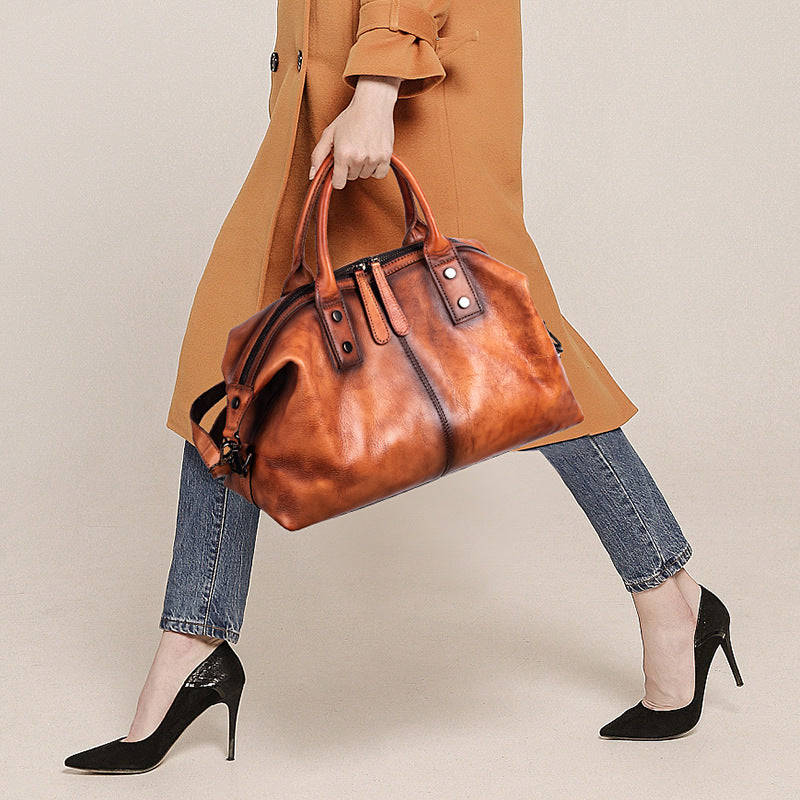 Vintage Full Grain Leather Women's Shoulder Bag