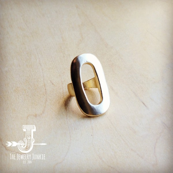 Matte Gold Electroplate Oval Ring