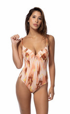PRINTED UNDERWIRE ONE PIECE SWIMSUIT