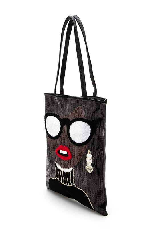 Classy Girl Sequins Oversize Fashion Tote Bag