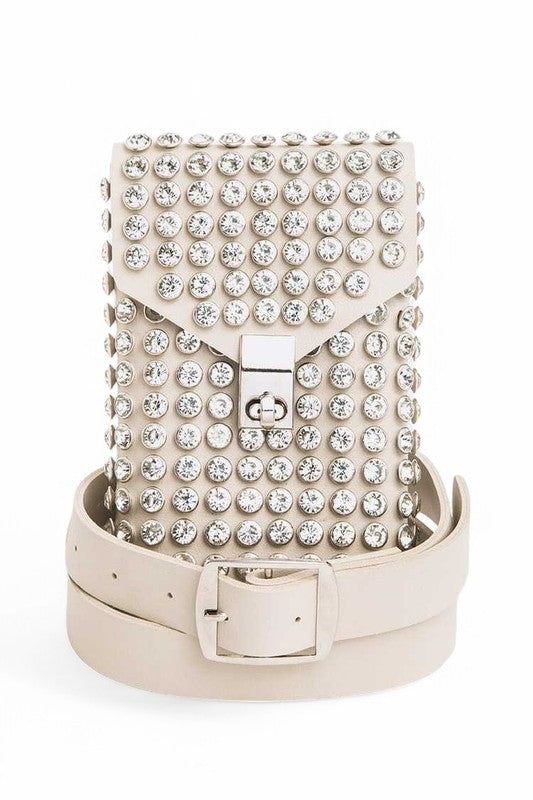 Crystal Studs Cellphone Convertible Bag