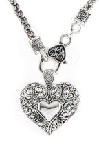 Ornate Heart Pendant Necklace Set