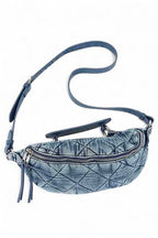 Quilted Denim Top Handle Swing Bag