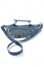 Quilted Denim Top Handle Swing Bag