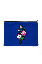 Embroidered Flower Patch Small Canvas Pouch