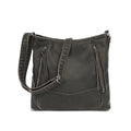 Washed Hobo Crossbody with Front Zip Compartments