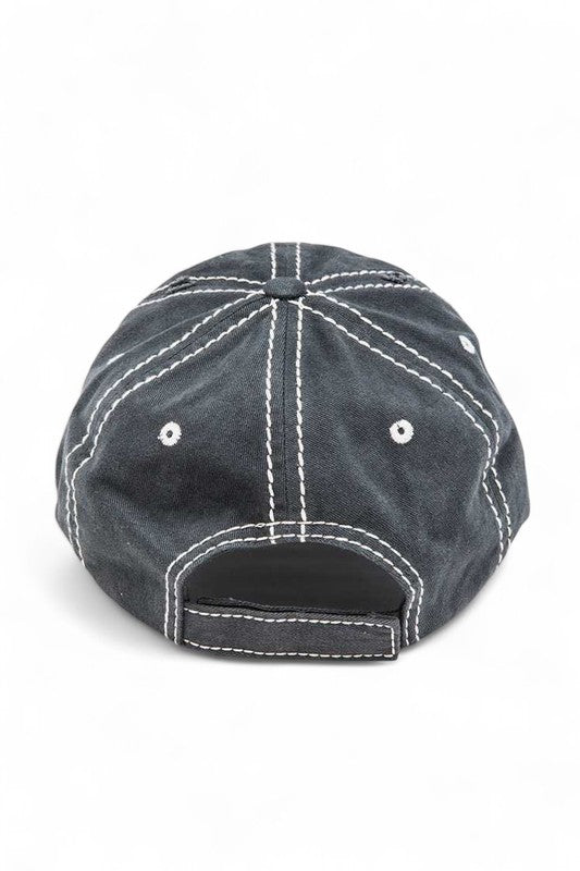 Steer Head Embroidered Patch Vintage Cap