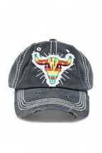 Steer Head Embroidered Patch Vintage Cap