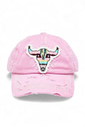 Steer Head Embroidered Patch Vintage Cap