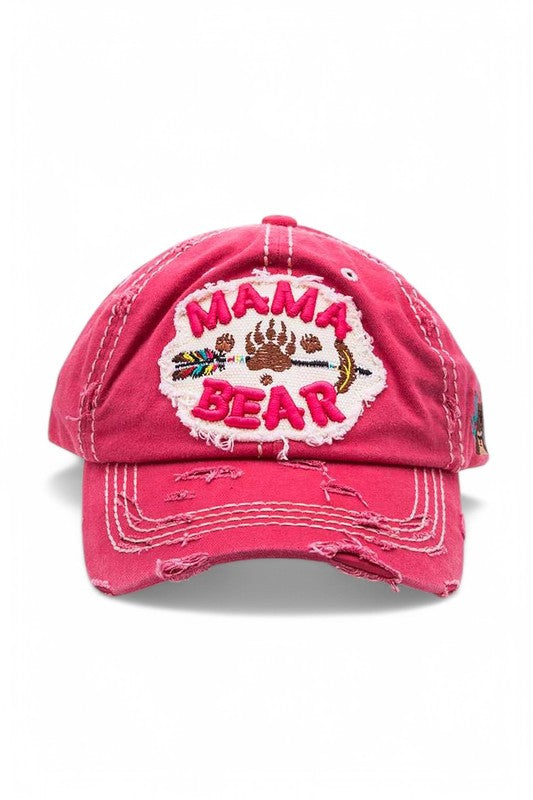 MAMA Bear Embroidered Vintage Cotton Cap