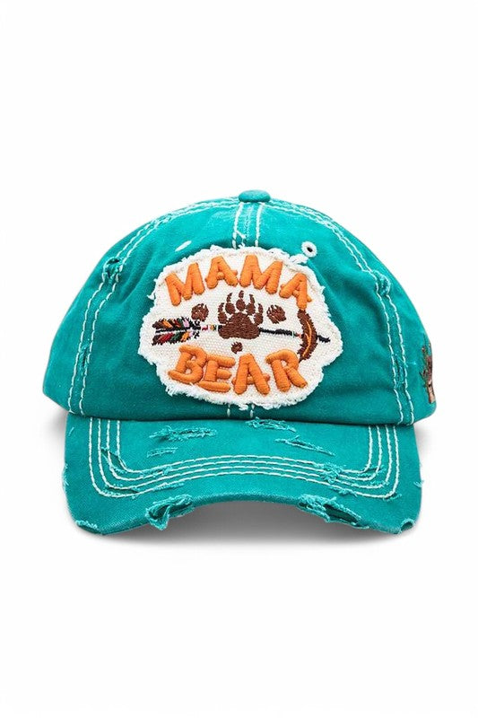 MAMA Bear Embroidered Vintage Cotton Cap