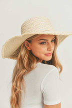 Wide Brim Frayed Edge Sun Hat