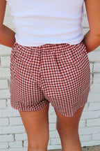 Plaid Gingham Printed High Waist Shorts