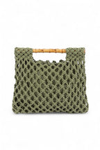 Crochet Bamboo Handle Summer Clutch