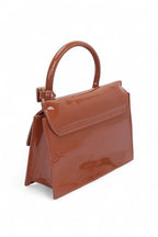 Patent Faux Leather Embossed Top Handle Swing Bag
