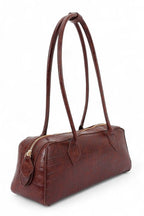 Croc Embossed Iconic Barrel Shoulder Bag