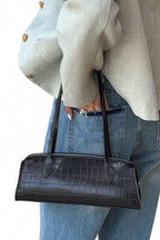 Croc Embossed Iconic Barrel Shoulder Bag