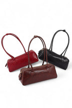 Croc Embossed Iconic Barrel Shoulder Bag