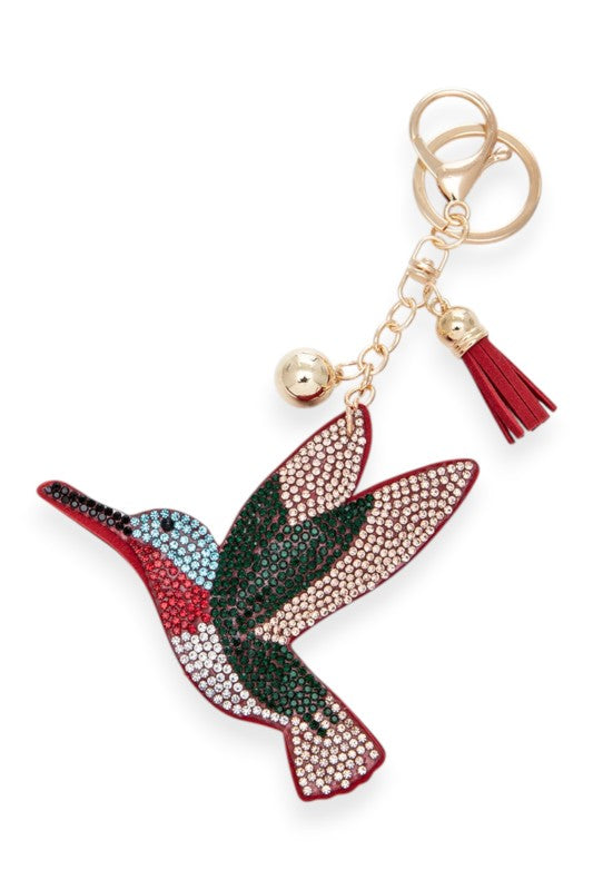 Humming Bird Rhinestone Pillow Key Chain