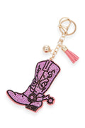 Rhinestone Cowboy Boots Pillow Key Chain