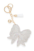 Rhinestone Bow Tie Pillow Key Chain