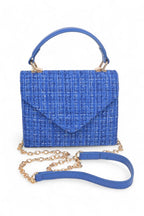 Tweed Fabric Top Handle Crossbody Swing Bag