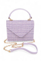 Tweed Fabric Top Handle Crossbody Swing Bag