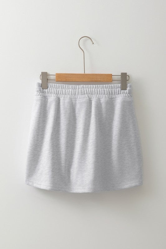 Drawstring Waistband Mini Skort with Pockets