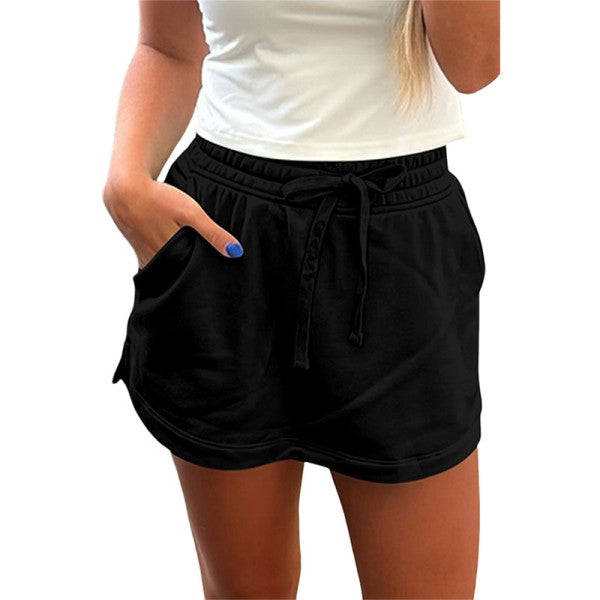 Drawstring Waistband Mini Skort with Pockets