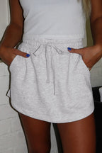 Drawstring Waistband Mini Skort with Pockets