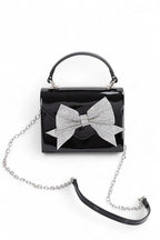 Rhinestone Bow Tie Patent Finish Crossbody Bag