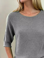 Full Size Ribbed Knit Round Neck Sweater Plus Size