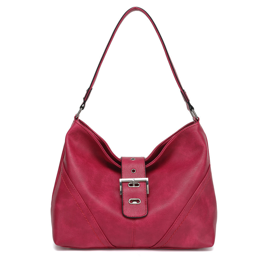 Slouchy Hobo with Buckle Tab Over
