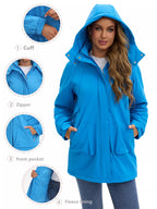 Full Size Hooded Mid-Length Windproof Outerwear Plus Size