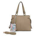 Color Block Satchel with Hang Off and Charms