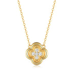 925 Sterling Silver Moissanite Leaf Clover Necklace
