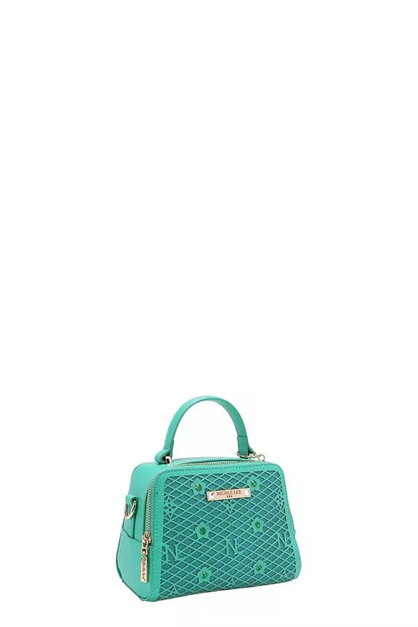 Nicole Lee USA Vegan Geometric Pattern Structured Handbag