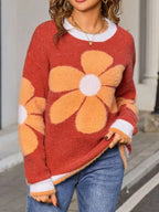 Flower Round Neck Sweater