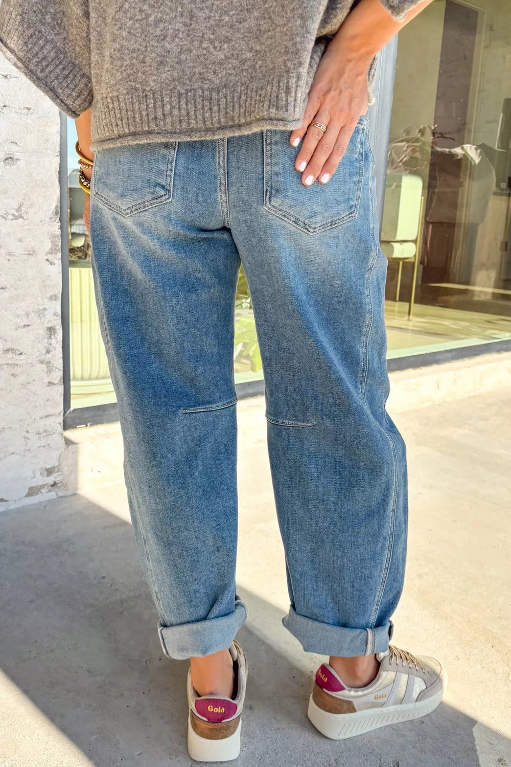 Washed Wide Leg Jeans