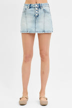 RISEN Full Size High Rise Button Down Skorts Plus Size