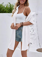 Relaxed Fit Button-Down Longline Shirt