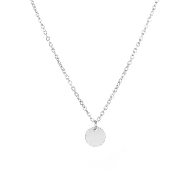Dainty Circle Necklace, Silver/Gold/Rose Gold
