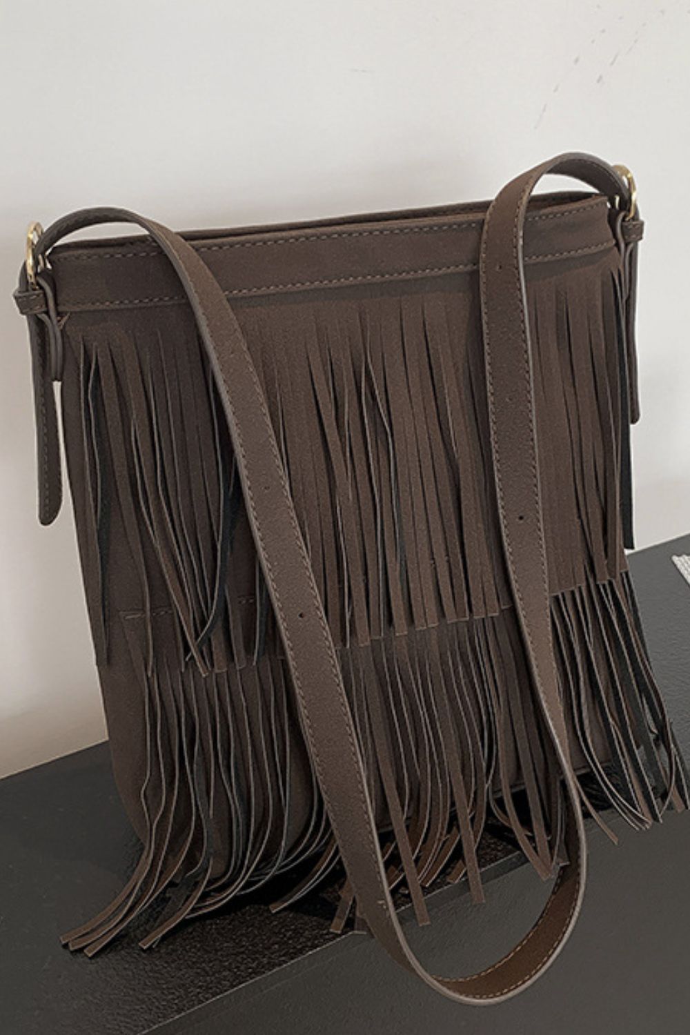Double-Layered Fringe Shoulder Bag