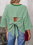 Striped Back Bow Tie T-Shirt