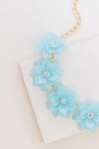Fashion Forward Floral Necklace | Clear Blue