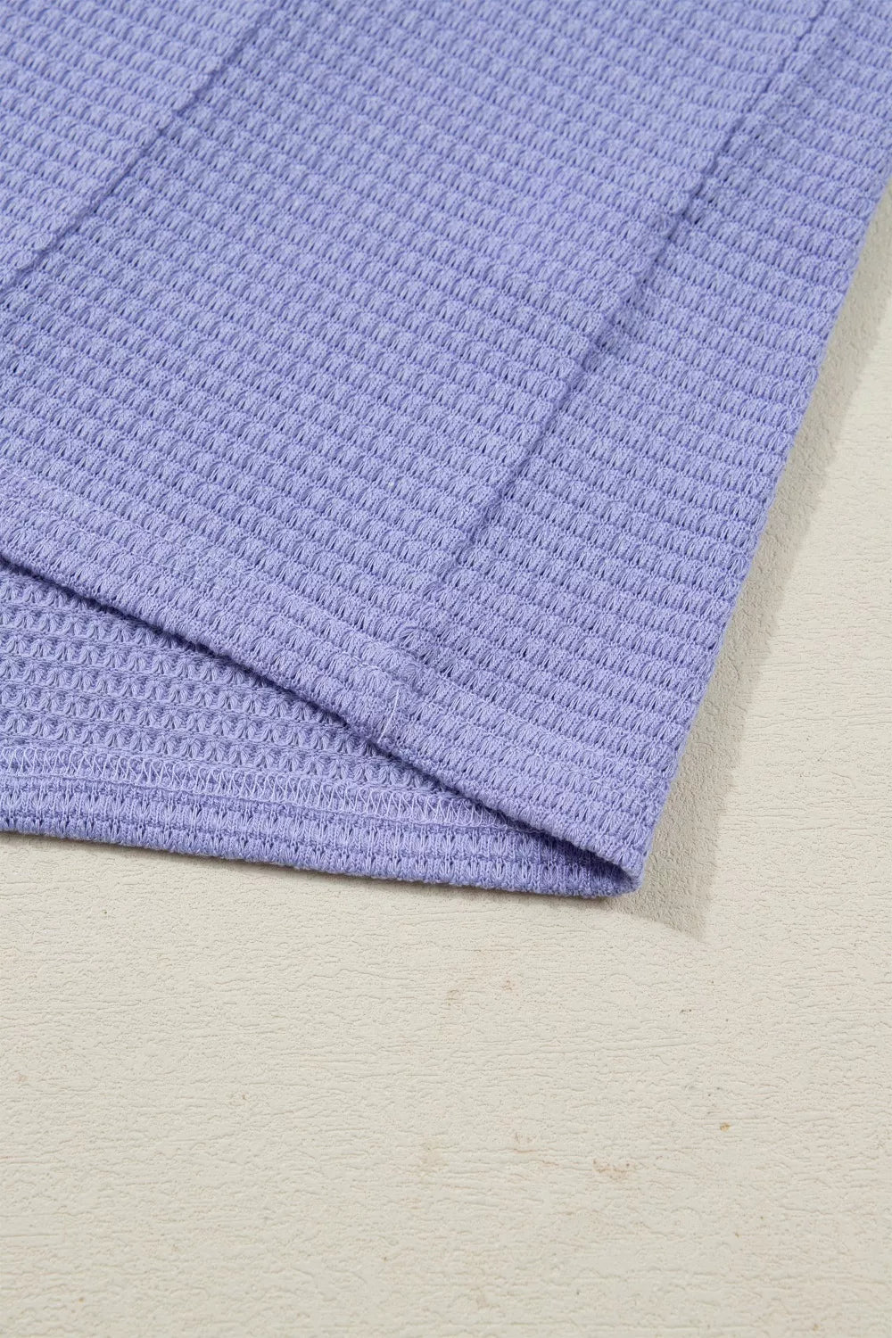 Waffle V Neck Short Sleeve Top