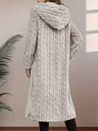 Cozy Hooded Button Up Longline Outerwear