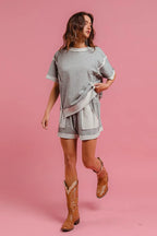 BiBi French Terry Knit Shorts with Side Pocket