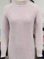 Full Size Turtleneck Raglan Sleeve Sweater Dress Plus Size