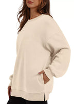 Casual Solid Color Long Sleeve Sweatshirt
